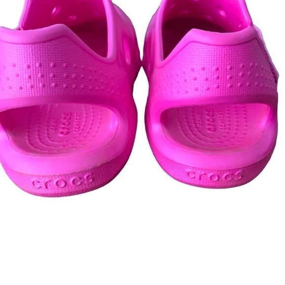 Crocs Kids Hot Pink Iconic Comfort Slip ons Sz 3 - Picture 5 of 5